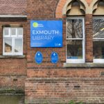 Exmouth Library exterior with library sign