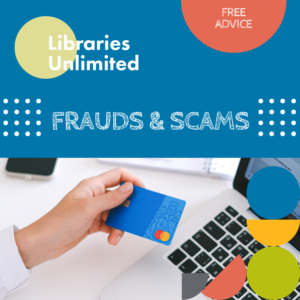 Hand holding a credit card and person sat at laptop
